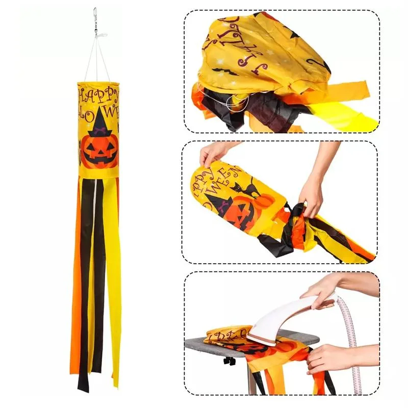 Wholesale High Quality Custom Festivals Decorative Wind Socks 100% Polyester Digital Printing Halloween Windsock for Hanging