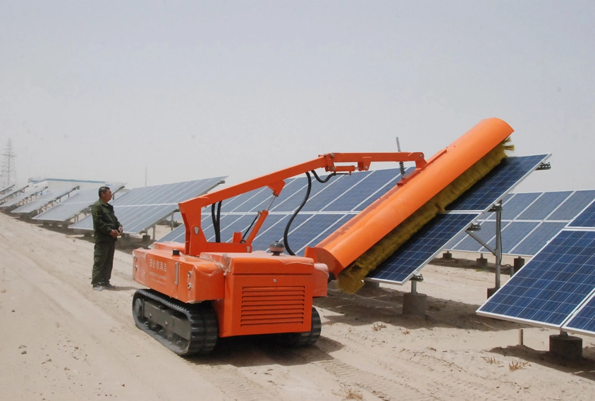 Rotating Brushes Washing Robot for Rooftop Solar Farm Power Plant Solar Panel Clean Machine