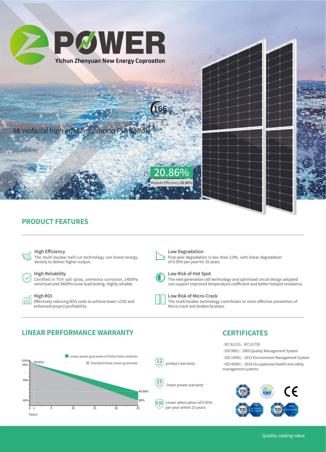 Longi High Efficiency Monofacial Solar Panels 365W 370W 375W 380W Half Cell Solar Panel PV Module